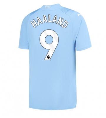 Manchester City Erling Haaland #9 Replica Home Stadium Shirt 2023-24 Short Sleeve